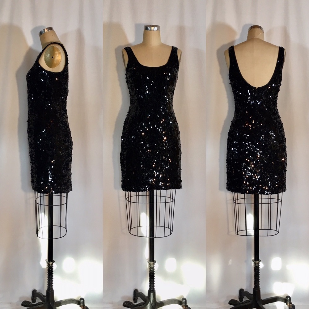 Sequin Black Mini Dress 4
